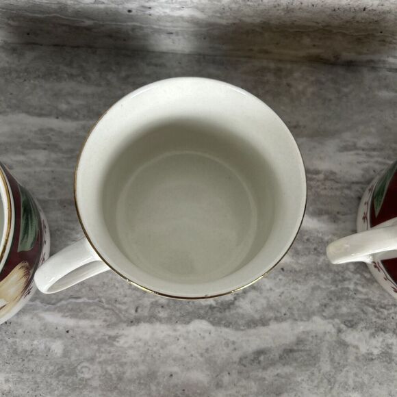 Gibson Everyday China Sweet Magnolia‎ Pattern Cup Mug Set Of 4 - Picture 11 of 16